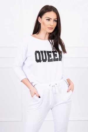 Queen print white print set