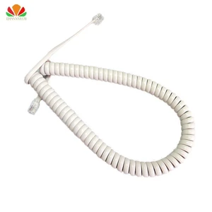 White 85cm Long Telephone Cord Straighten 5m Microphone Receiver Line RJ22 4P4C Connector Copper Wire Phone Curve Handset Cable