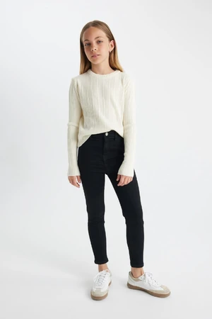 DEFACTO Girl Skinny Fit Skinny Leg Pocket Black Pants