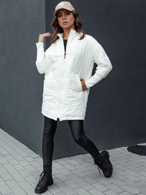 Women's quilted transitional jacket with stand-up collar ARANA ecru Dstreet