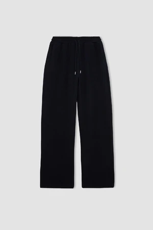 DEFACTO Wide Leg Wide Leg Elastic Waist Laced Basic Plain Pocket Trousers