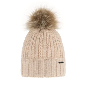 AGBO Woman's winter hat beige Karizma with pompom