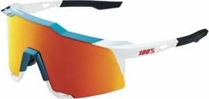 100% Speedcraft Gloss Metallic Bora Matte White/HiPER Red Multilayer Mirror Lens Fahrradbrille