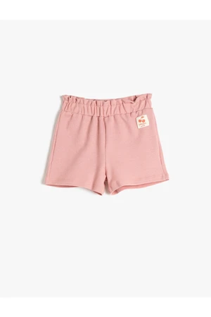 Koton The Waist of the Shorts is Elastic. Textured Label Detail Cotton.