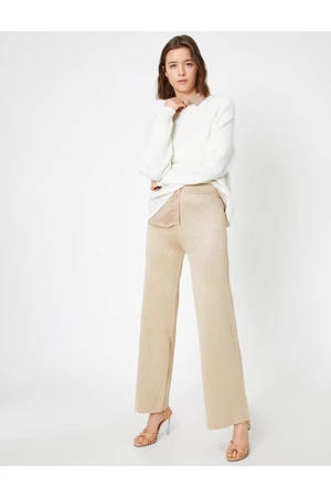 Koton Shimmer detailné pletené nohavice