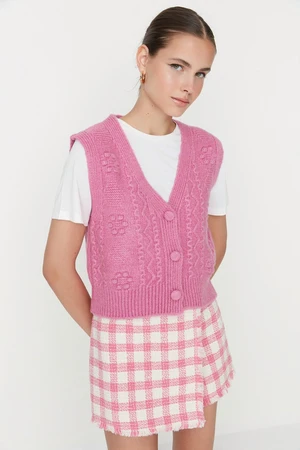 Trendyol Pink Soft Textured Knitwear Vest