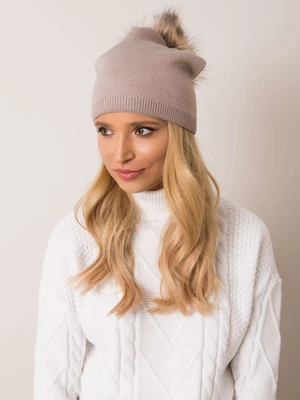 RUE PARIS Dark beige winter beanie