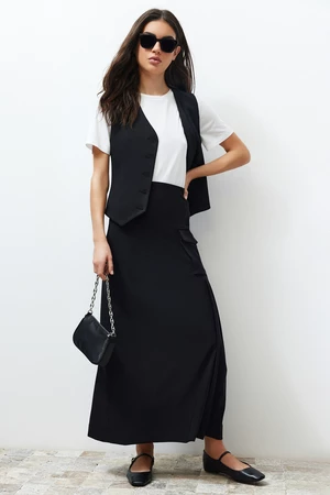 Trendyol Black Woven Fabric Long Pencil Skirt