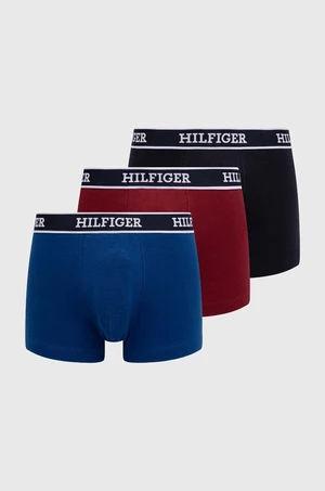 Boxerky Tommy Hilfiger 3-pak pánske, tmavomodrá farba, UM0UM03185