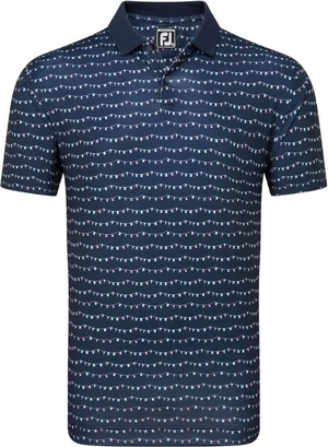 Footjoy Flag Banner Print Navy M Camiseta polo