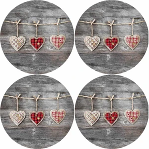 Bertoni Home Unisex's 4 Round Table Pads Set Hearts