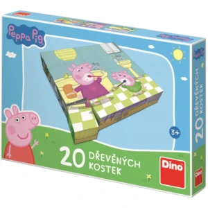 Dino - Dřevěné kostky Prasátko Peppa: VESELÝ DEN 20 kostek