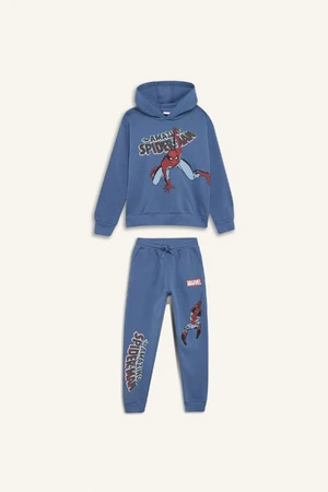 DEFACTO Boy 2-Piece Set Marvel Comics Hooded Sweatshirt Elastic Waist Tracksuit Bottoms