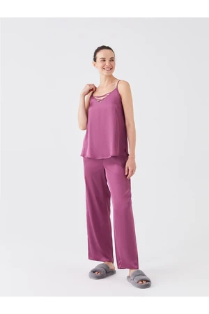 LC Waikiki V-Neck Straight Strap Satin Women's Pajama Set