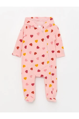 LC Waikiki Lcw Hooded Long Sleeve Patterned Baby Girl Jumpsuit