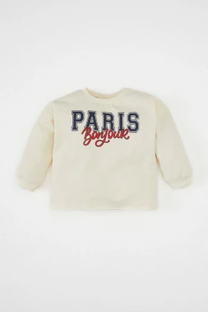 DEFACTO Baby Girl Crew Neck Printed Sweatshirt