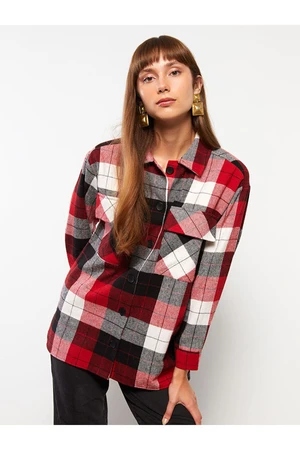 LC Waikiki Plaid Long Sleeve Women's Shirt Jacket