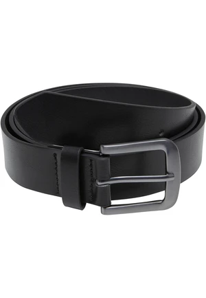 Belt made of lightweight synthetic leather in black/silver colour