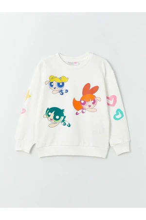 LC Waikiki Girls' Crew Neck Powerpuff Girls Printed Long Sleeve Sweatshirt