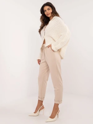 Beige straight trousers