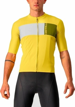 Castelli Prologo 7 Maillot Passion Fruit/Ivory-Avocado Green M