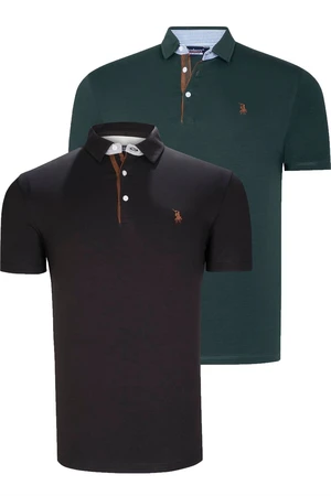 DUAL SET T8582 DEWBERRY MENS T-SHIRT-BLACK-GREEN