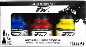 Daler Rowney FW Cardboard Box Starter Set Juego de tintas acrílicas. 3 x 29,5 ml