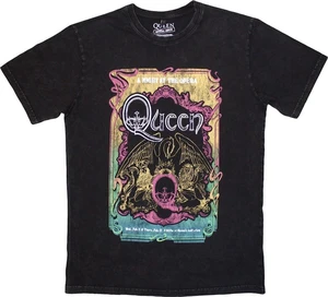 Queen Tričko A Night At The Opera Tour '76 Stone Wash Unisex Black M