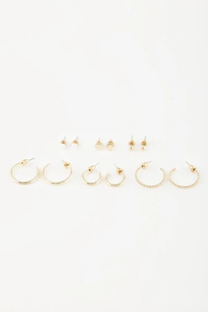 DEFACTO Women's 6-Piece Gold Earrings