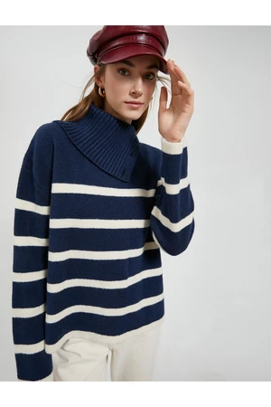 Koton Neck Detailed Knitwear Sweater Relax Fit