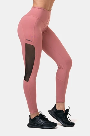 Women's Leggings Nebbia Mesh leggings high waist old rose XS