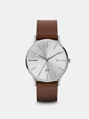 Men's watch with brown leatherette belt Millner Rodney