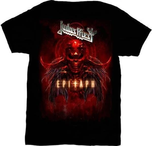 Judas Priest T-Shirt Epitaph Red Horns Unisex Black S