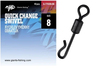 Giants fishing rýchlovýmenný obratlík quick change swivel 10 ks - veľkosť 8 nosnosť 25 kg