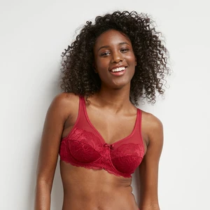 DIM GENEROUS ESSENTIEL UNDERWIRE BRA - Dámska čipková podprsenka - tmavo červená