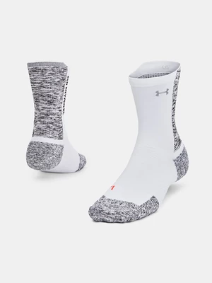 Grey-white unisex sports socks Under Armour UA AD Run Cushion 1pk Mid