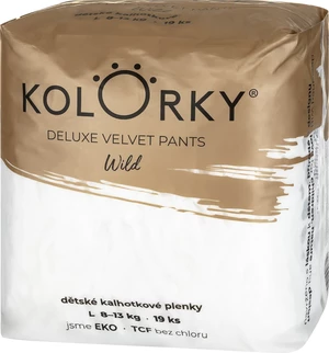 Kolorky Deluxe velvet pants Wild L Jednorázové nohavičkové ekoplienky, 8-13kg - 19 ks