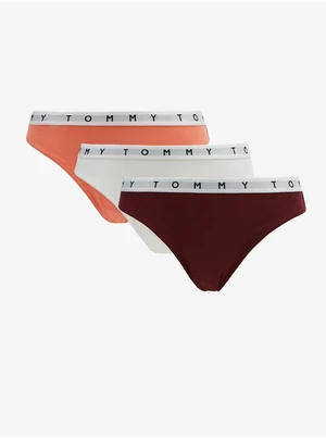 Set of three panties in burgundy, apricot and white Tommy Hilfiger Underwear