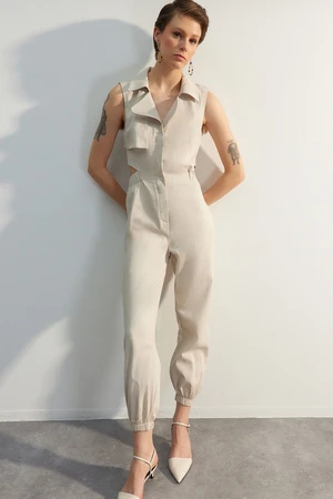 Trendyol Limited Edition Stone Window Detailed Maxi Woven Jumpsuit