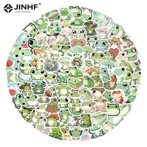 100pcs Cartoon Cute Frog Graffiti Waterproof Sticker Creative Decorative Decal Refrigerator Water Cup Guitar Helmet Wholesale