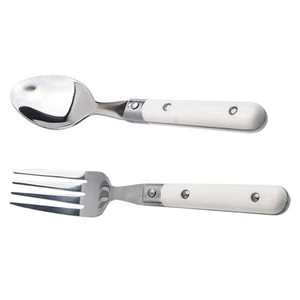 2 Pcs Children's Fork Spoon Kid Eating Cutlery Tableware Metal Toddler Utensils Serving Spoons