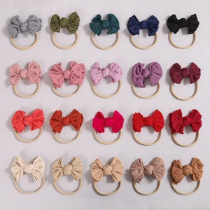 Children's Hair Accessories Baby Fine Hair Band Nylon Jacquard Bow Hair Loop New Baby Headband