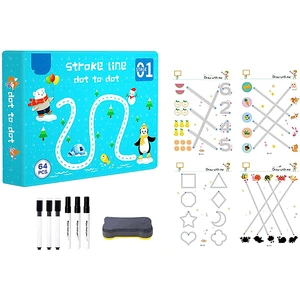 Magical Tracing Workbook Set Reusable Magic Practice Copybook for Kids with Drawing Pens and Eraser Pen Control Training Book