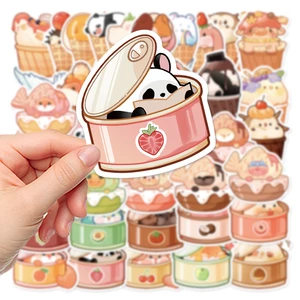 40Pcs Kawaii Food Animal Hand drawn Stickers Cute Cartoon Decal DIY Toys Decoration DIY Diary Scrapbook Suitecase Sticker