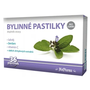 MEDPHARMA Bylinné pastilky bez cukru šalvěj 36 ks