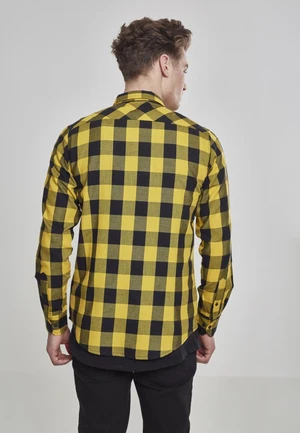 Plaid flannel shirt blk/honey