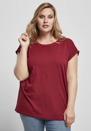 Women's Organic T-Shirt with Extended Shoulder Burgundy