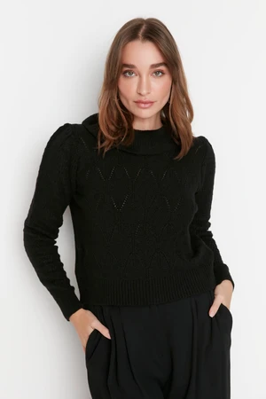 Trendyol Black Collar Detailed Knitwear Sweater