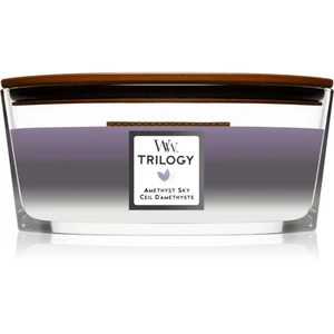 Woodwick Trilogy Amethyst Sky vonná svíčka s dřevěným knotem (hearthwick) 453,6 g