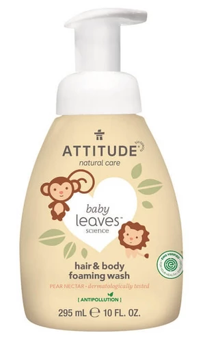 Attitude Dětská mycí pěna (2v1) Baby leaves s vůní hruškové šťávy 295 ml